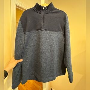 Van Heusen Two-Tone Navy Quarter-Zip Sweater Size L